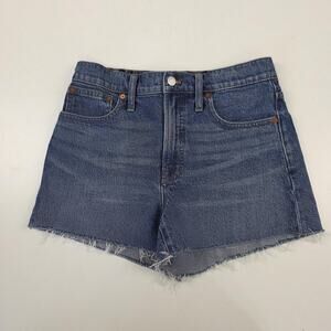 Madewell Jean Shorts Womens 28 Blue The‎ Perfect Jean Short Denim Raw Hem Cutoff